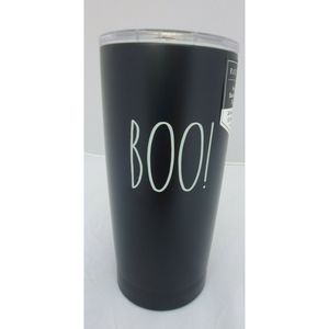 Rae Dunn Halloween BOO Black Tumbler 17oz